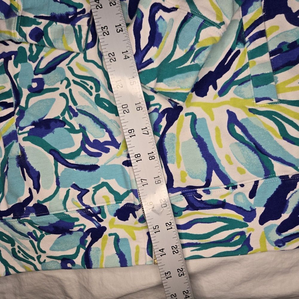 Lilly Pulitzer Jacket Blue Green Palm Leaves Full Zip Popover Jacket Size XXS - Picture 3 of 8